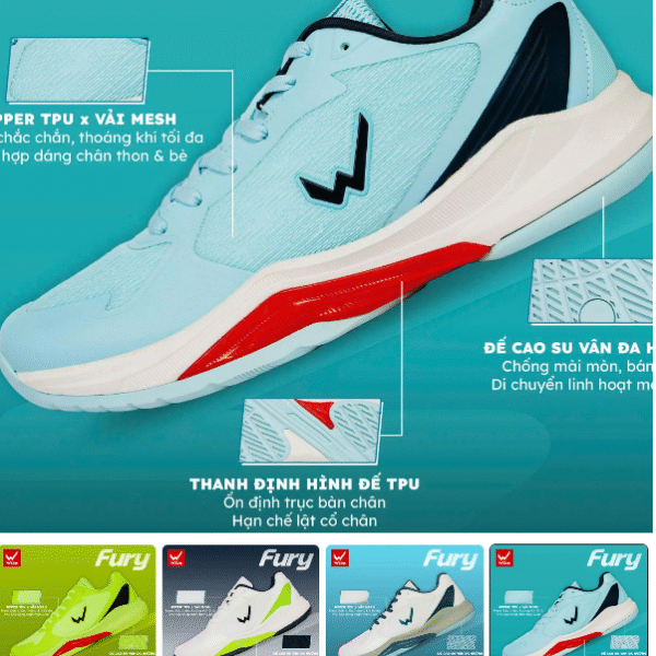 Giày Pickleball Wika Fury