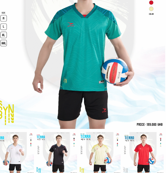 bộ bóng chuyền nam beyono terra