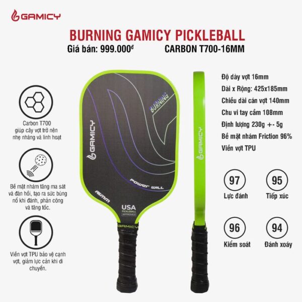 vợt pickelball tt700 đen